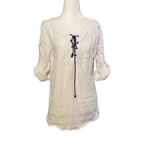 Lauren Ralph Lauren smock tunic white linen size Medium